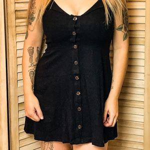 Button Up Black Dress